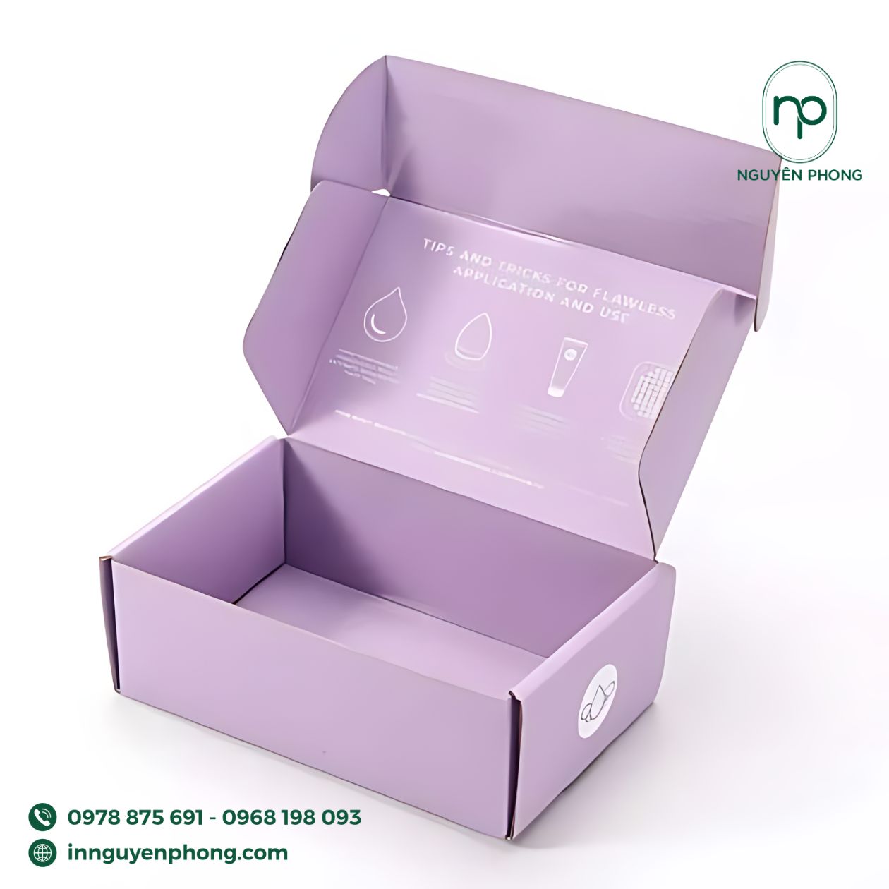 Mẫu hộp giấy đựng nail  nặp gập